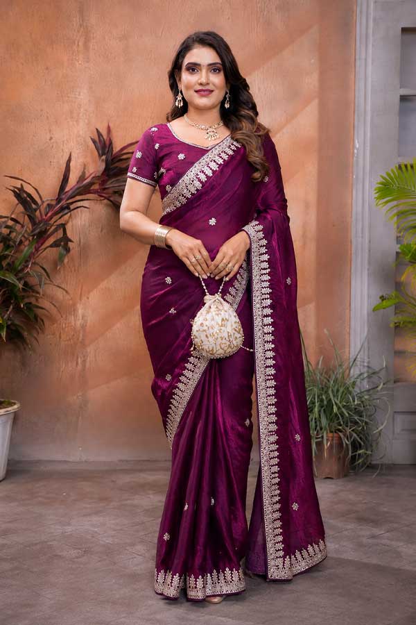 premium-wine-soft-tissue-saree-with-gota-patti-work-designer-embroidered-blouse